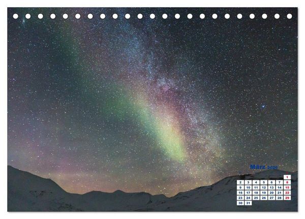 Produktbild: Faszinierende Lichterscheinungen am Himmel - Polarlichter (Tischkalender 2026 DIN A5 quer), CALVENDO Monatskalender