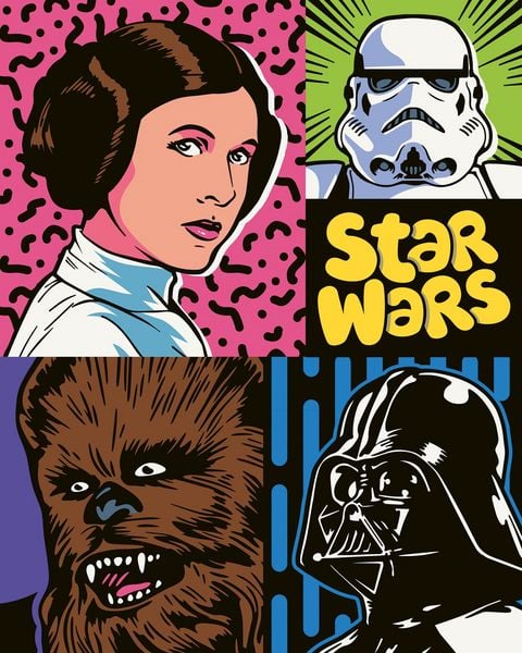 CreArt, Malen nach Zahlen Erwachsene - Star Wars: Ikonen der Galaxie