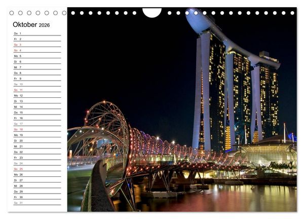 Produktbild: Singapur - Die Farben der Nacht (Wandkalender 2026 DIN A4 quer), CALVENDO Monatskalender