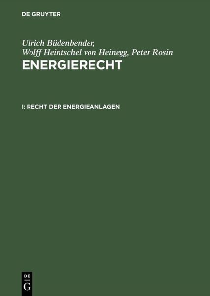 Produktbild: Energierecht, I, Recht der Energieanlagen