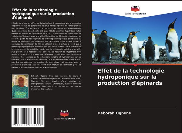 Produktbild: Effet de la technologie hydroponique sur la production d'&eacute;pinards