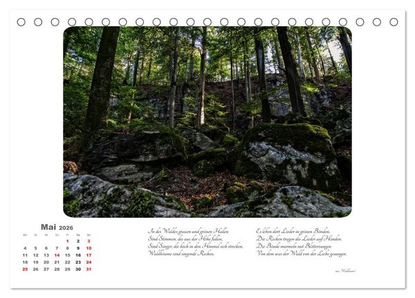 Produktbild: Max Dauthendey - Mit dem Wald durchs Jahr (Tischkalender 2026 DIN A5 quer), CALVENDO Monatskalender