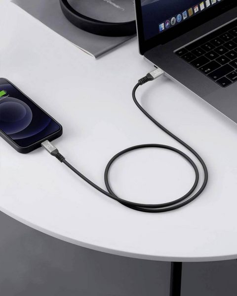 Produktbild: Renkforce USB-C&reg; Kabel USB4&reg; USB-C&reg; Stecker 1.5 m Schwarz Aluminium-Stecker, Silikon, hochflexibel, 8K UHD RF-6805038