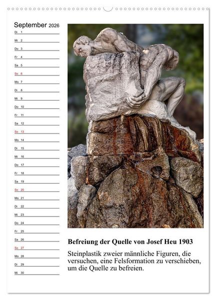 Produktbild: Brunnenkunst in Wien (hochwertiger Premium Wandkalender 2026 DIN A2 hoch), Kunstdruck in Hochglanz