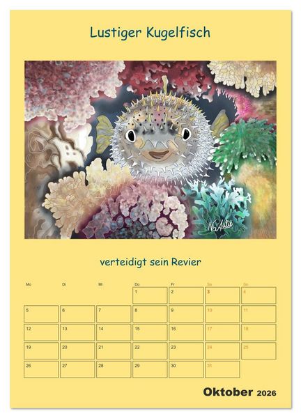 Produktbild: Wasserbewohner (Wandkalender 2026 DIN A2 hoch), CALVENDO Monatskalender
