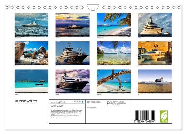 Produktbild: SUPERYACHTS (Wall Calendar 2026 DIN A4 landscape), CALVENDO 12 Month Wall Calendar
