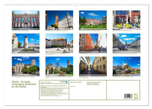 Produktbild: G&ouml;rlitz - Europas verborgene Sch&ouml;nheit an der Nei&szlig;e (Wandkalender 2026 DIN A2 quer), CALVENDO Monatskalender