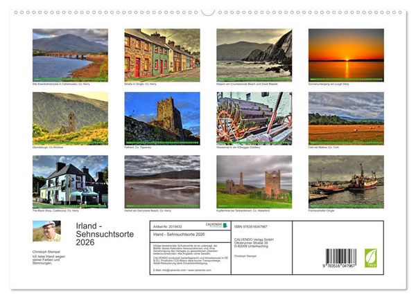 Produktbild: Irland - Sehnsuchtsorte 2026 (hochwertiger Premium Wandkalender 2026 DIN A2 quer), Kunstdruck in Hochglanz