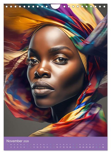 Produktbild: Afrikanische Frauen - Portraits im Stil der afrikanischen Kultur (Wandkalender 2026 DIN A4 hoch), CALVENDO Monatskalender