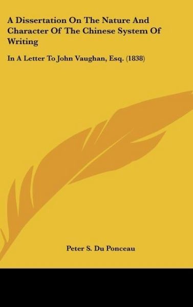 Produktbild: Du Ponceau, P: Dissertation On The Nature And Character Of T
