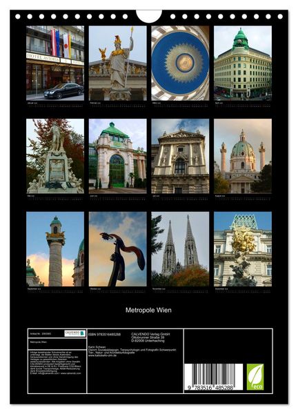 Produktbild: Metropole Wien (Wandkalender 2026 DIN A4 hoch), CALVENDO Monatskalender