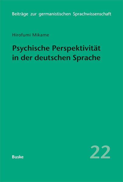 Produktbild: Psychische Perspektivit&auml;t in der deutschen Sprache