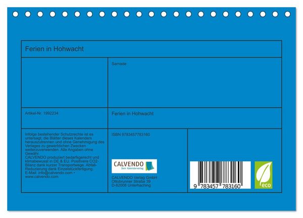 Produktbild: Ferien in Hohwacht (Tischkalender 2026 DIN A5 quer), CALVENDO Monatskalender