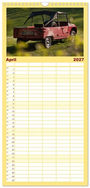 Produktbild: Familienplaner 2027 - Kultauto Ente Citro&euml;n 2CV mit 5 Spalten (Wandkalender, 21 x 45 cm) CALVENDO