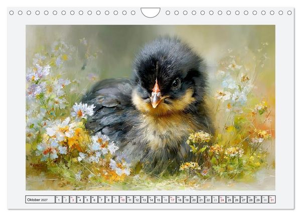 Produktbild: H&uuml;hner und K&uuml;ken. Fluffige Freunde (Wandkalender 2027 DIN A4 quer), CALVENDO Monatskalender