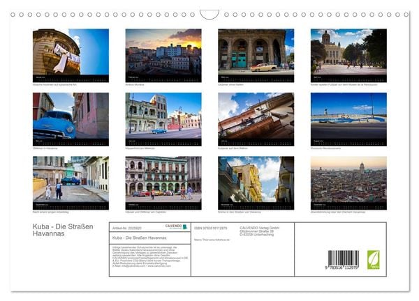Produktbild: Kuba - Die Stra&szlig;en Havannas (Wandkalender 2026 DIN A3 quer), CALVENDO Monatskalender