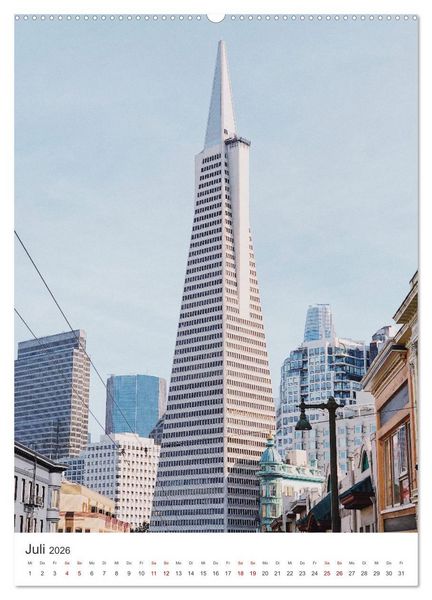 Produktbild: San Francisco - Cable Cars, Golden Gate Bridge und Lombard Street (Wandkalender 2026 DIN A2 hoch), CALVENDO Monatskalender