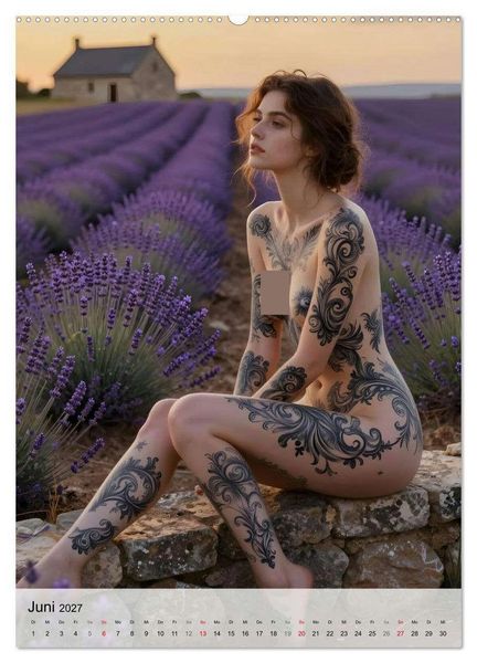 Produktbild: Tattoo Engel (Wandkalender 2027 DIN A2 hoch), CALVENDO Monatskalender