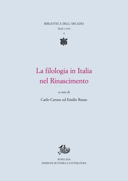 Produktbild: La filologia in Italia nel Rinascimento