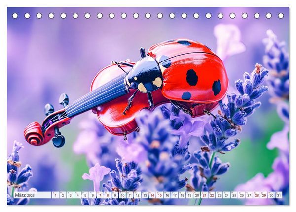 Produktbild: Konzert der Natur - Insekten spielen Musikinstrumente (Tischkalender 2026 DIN A5 quer), CALVENDO Monatskalender