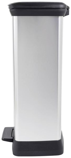 Produktbild: Curver Deco bin metalics 254620 M&uuml;lleimer 46 l (B x H x T) 407 x 749 x 307 mm Silber, Schwarz 1 St.