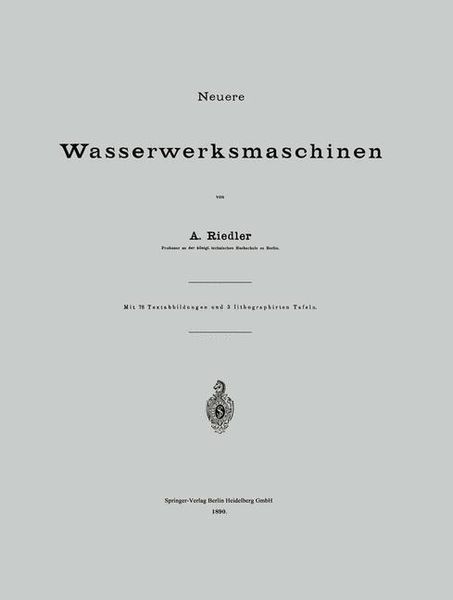 Produktbild: Neuere Wasserwerksmaschinen