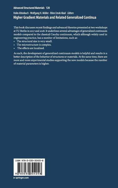 Produktbild: Higher Gradient Materials and Related Generalized Continua