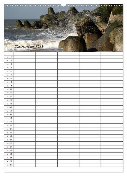 Produktbild: Familienplaner - Sylt (Wandkalender 2026 DIN A2 hoch), CALVENDO Monatskalender