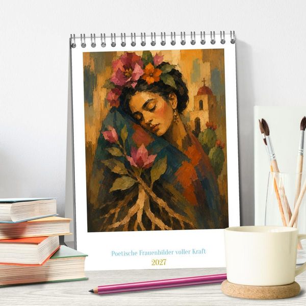 Produktbild: Die Sprache der Wurzeln - Poetische Frauenbilder voller Kraft (Tischkalender 2027 DIN A5 hoch), CALVENDO Monatskalender