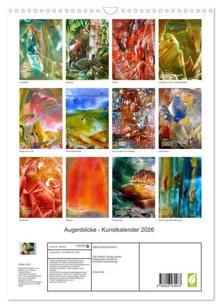 Produktbild: Augenblicke - Kunstkalender 2026 (Wandkalender 2026 DIN A3 hoch), CALVENDO Monatskalender