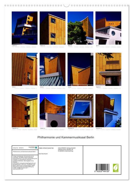 Produktbild: Philharmonie und Kammermusiksaal Berlin (hochwertiger Premium Wandkalender 2026 DIN A2 hoch), Kunstdruck in Hochglanz