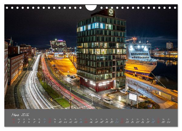 Produktbild: So sch&ouml;n ist Kiel im Dunkeln (Wandkalender 2026 DIN A4 quer), CALVENDO Monatskalender