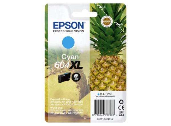 Epson Druckerpatrone T10H2, 604XL Original Cyan C13T10H24010