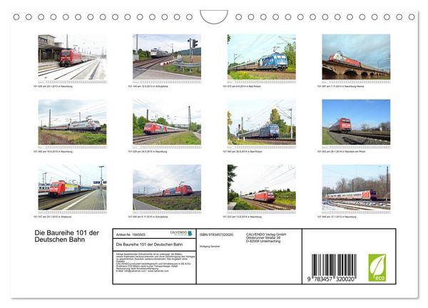 Produktbild: Die Baureihe 101 der Deutschen Bahn (Wandkalender 2026 DIN A4 quer), CALVENDO Monatskalender