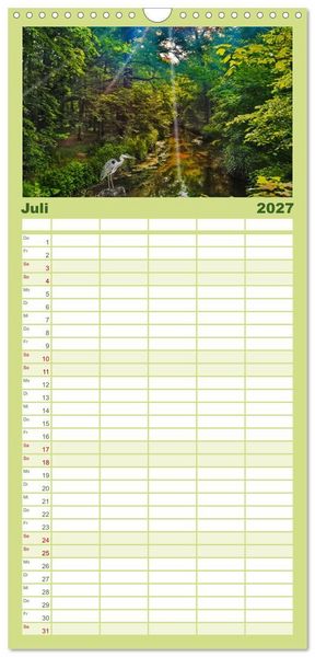 Produktbild: Familienplaner 2027 - Dreieich Natur Pur mit 5 Spalten (Wandkalender, 21 x 45 cm) CALVENDO