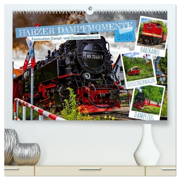 Produktbild: Harzer Dampfmomente (hochwertiger Premium Wandkalender 2026 DIN A2 quer), Kunstdruck in Hochglanz