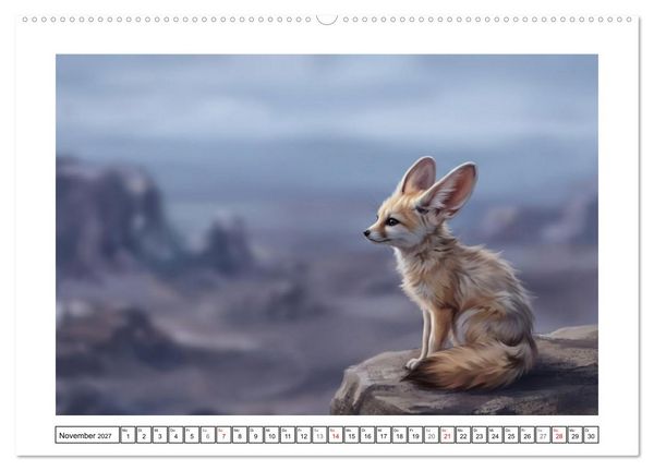 Produktbild: Fenneks - Neugierige Momente in der W&uuml;ste (Wandkalender 2027 DIN A2 quer), CALVENDO Monatskalender