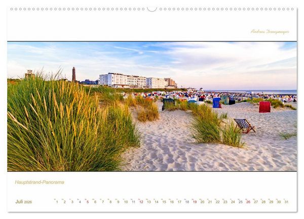 Produktbild: Borkum Inselpanorama (Wandkalender 2026 DIN A2 quer), CALVENDO Monatskalender
