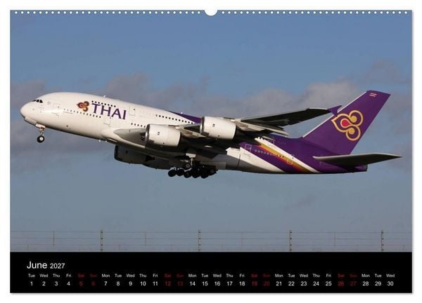 Produktbild: A380 SuperJumbo (High Quality Premium Wall Calendar 2027 DIN A2 landscape),CALVENDO 12 Month Wall Calendar