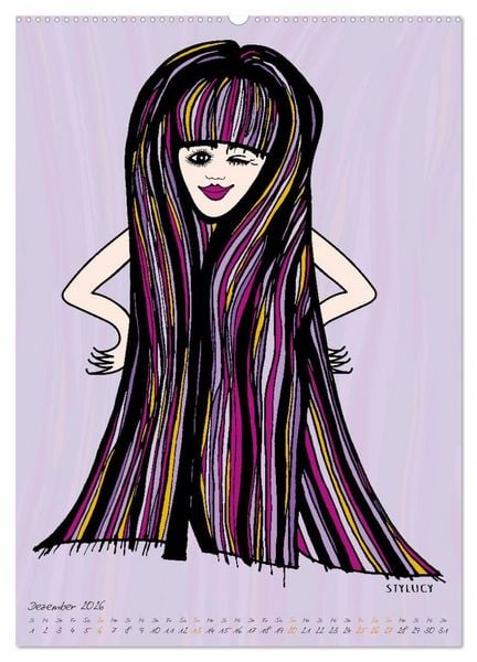 Produktbild: Die HAIRSTYLAS Trendfrisuren (hochwertiger Premium Wandkalender 2026 DIN A2 hoch), Kunstdruck in Hochglanz