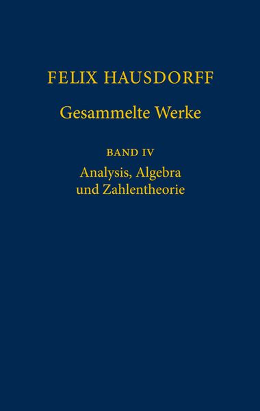 Produktbild: Felix Hausdorff - Gesammelte Werke Band IV