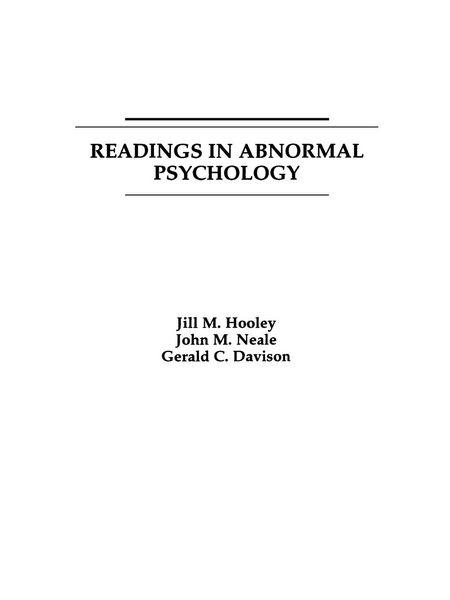 Produktbild: Readings in Abnormal Psychology