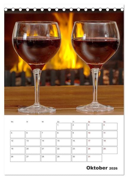 Produktbild: Weinkalender - f&uuml;r Kenner und Genie&szlig;er (Tischkalender 2026 DIN A5 hoch), CALVENDO Monatskalender