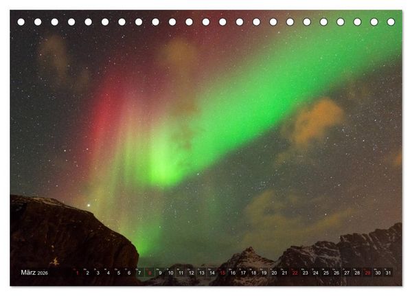 Produktbild: Nordlichter Europas (Tischkalender 2026 DIN A5 quer), CALVENDO Monatskalender