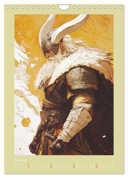 Produktbild: Wikinger Comics. Nordische Fantasy-Helden (Wandkalender 2026 DIN A4 hoch), CALVENDO Monatskalender