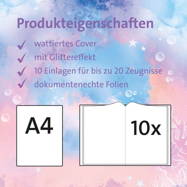 Produktbild: Zeugnismappe mit Design und Effekt,Delfine