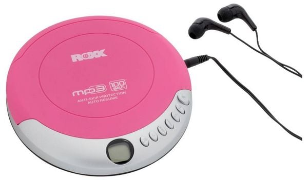 Produktbild: Roxx PCD 501 pink Tragbarer CD-Player CD, CD-R, CD-RW, MP3 Pink, Silber