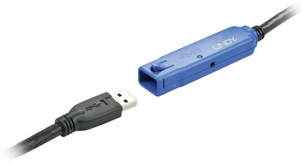 LINDY USB-Kabel USB 3.2 Gen1 (USB 3.0 / USB 3.1 Gen1) USB-A Stecker, USB-A Buchse 10.00 m Schwarz 43157