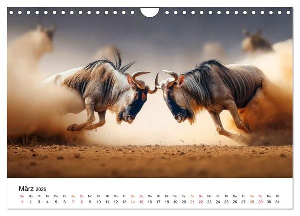 Produktbild: Gnus - die gro&szlig;en Wanderer (Wandkalender 2026 DIN A4 quer), CALVENDO Monatskalender