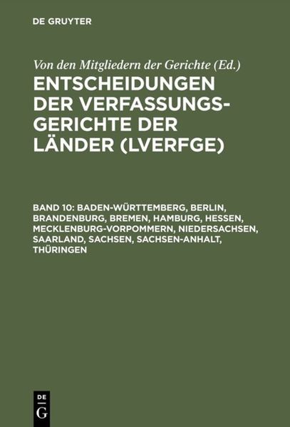 Produktbild: Baden-W&uuml;rttemberg, Berlin, Brandenburg, Bremen, Hamburg, Hessen, Mecklenburg-Vorpommern, Niedersachsen, Saarland, Sachsen, Sachsen-Anhalt, Th&uuml;ringen